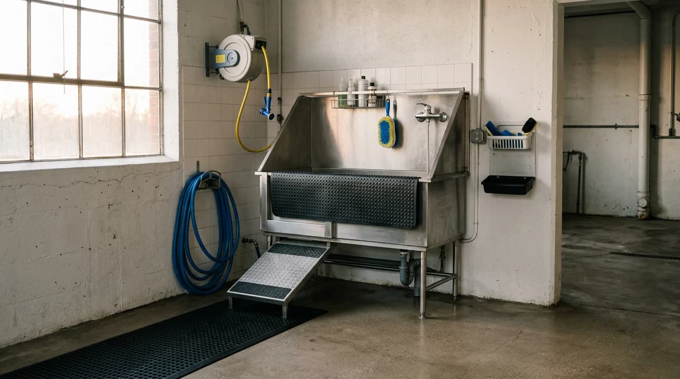 Picture of a self-service dog wash bay