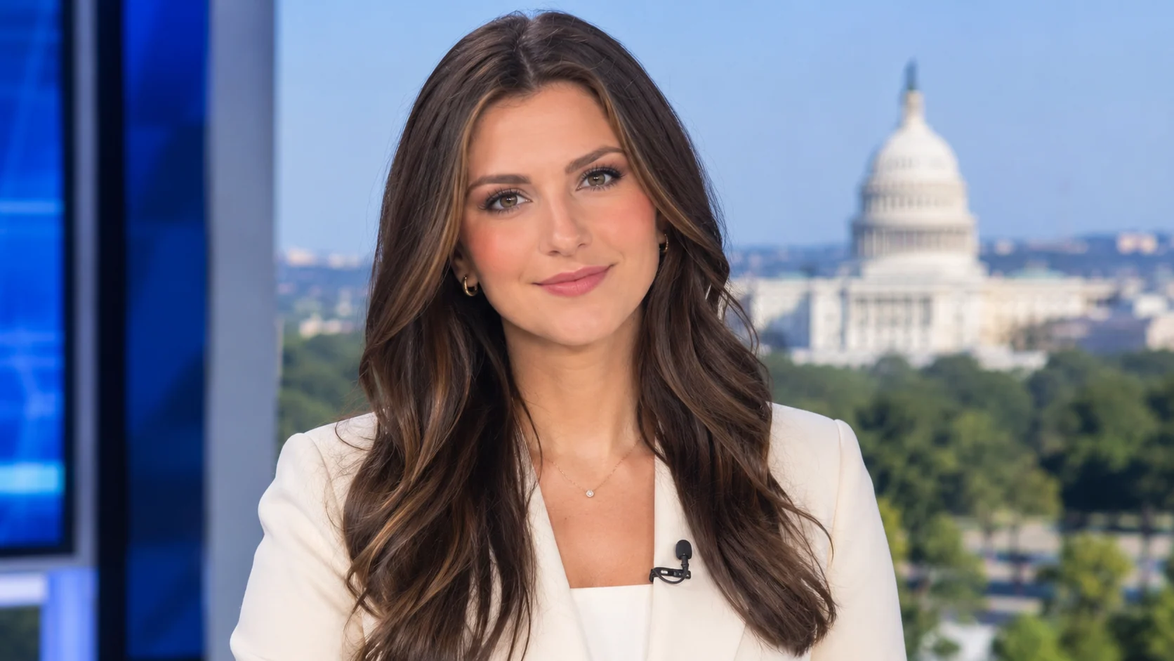 Illustrative portrait representing Madison Scarpino, Fox News national correspondent and Ole Miss graduate.