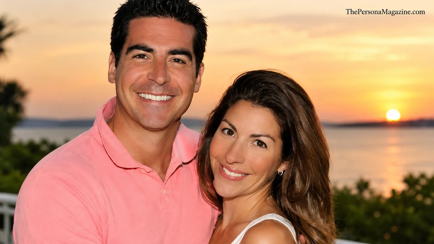Noelle Watters and Jesse Watters pictured together in a portrait, illustrating their 2009 marriage, twin daughters, and the story of Jesse Watters’ first wife.