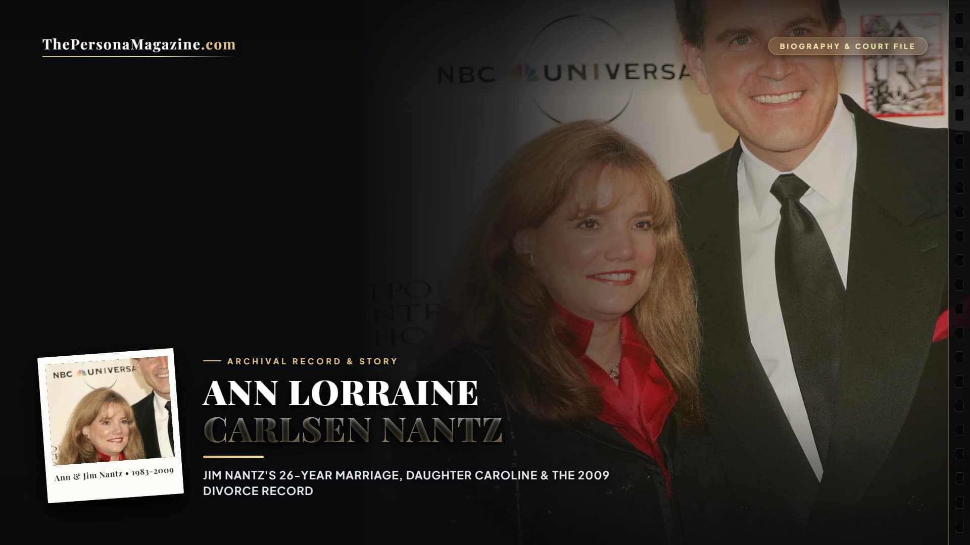 Ann Lorraine Carlsen Nantz and CBS sportscaster Jim Nantz during their 26-year marriage before the 2009 divorce record.